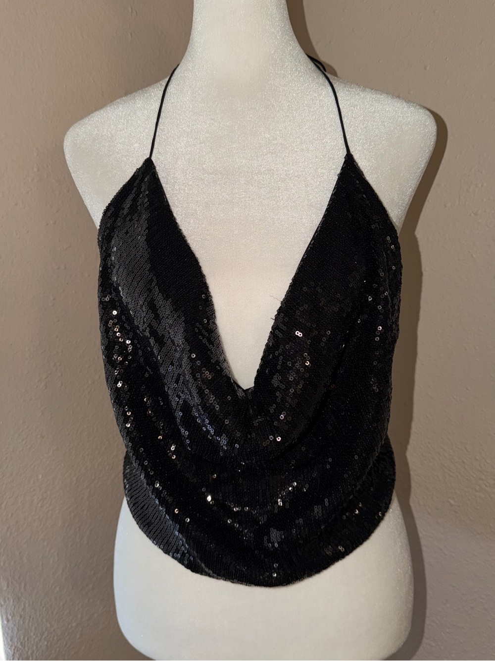INDAH Sequin Halter Top